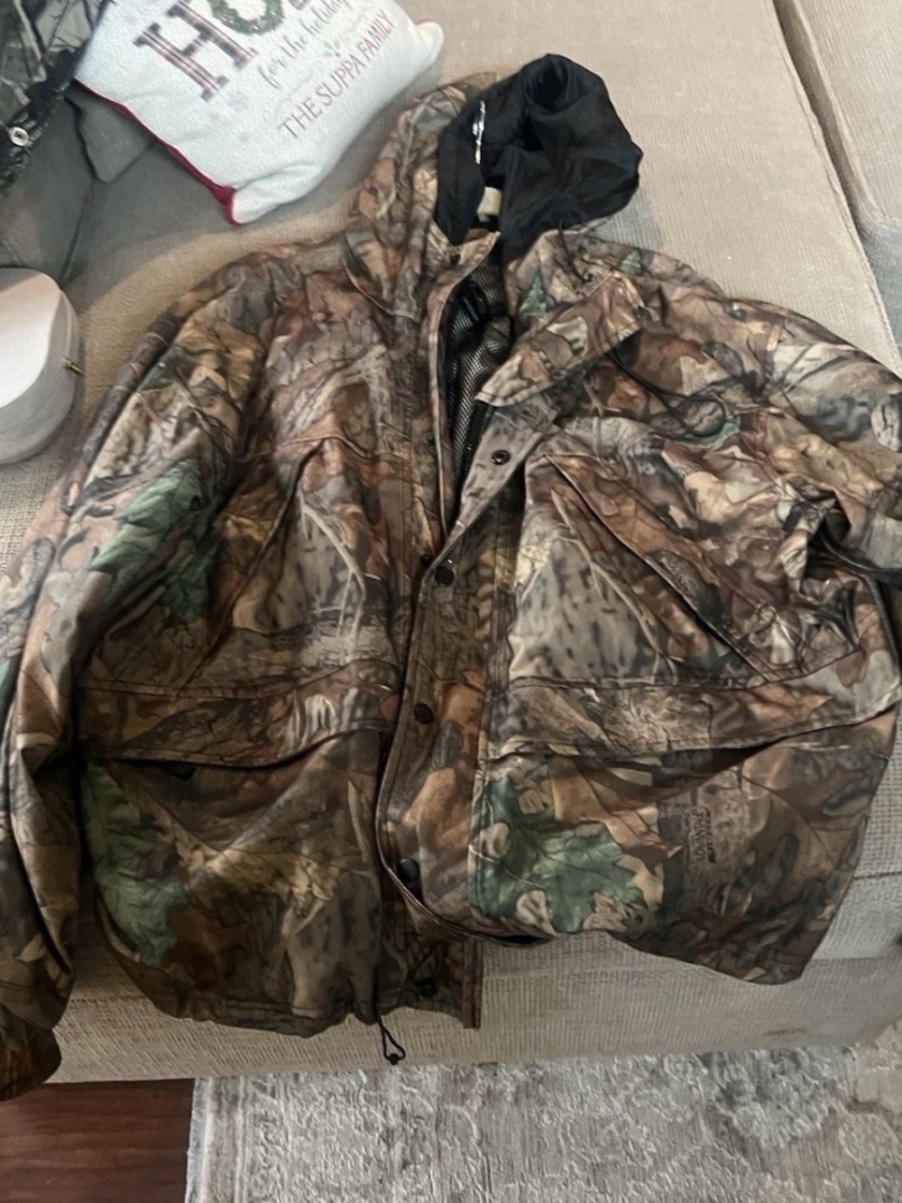 Men's WES XL Camouflage Hooded Hunting Jacket - Brown/Green